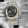 Citizen Eco Drive Promaster Diver Black Dial Two Tone Steel Strap Watch For Men - BN0194-57E
