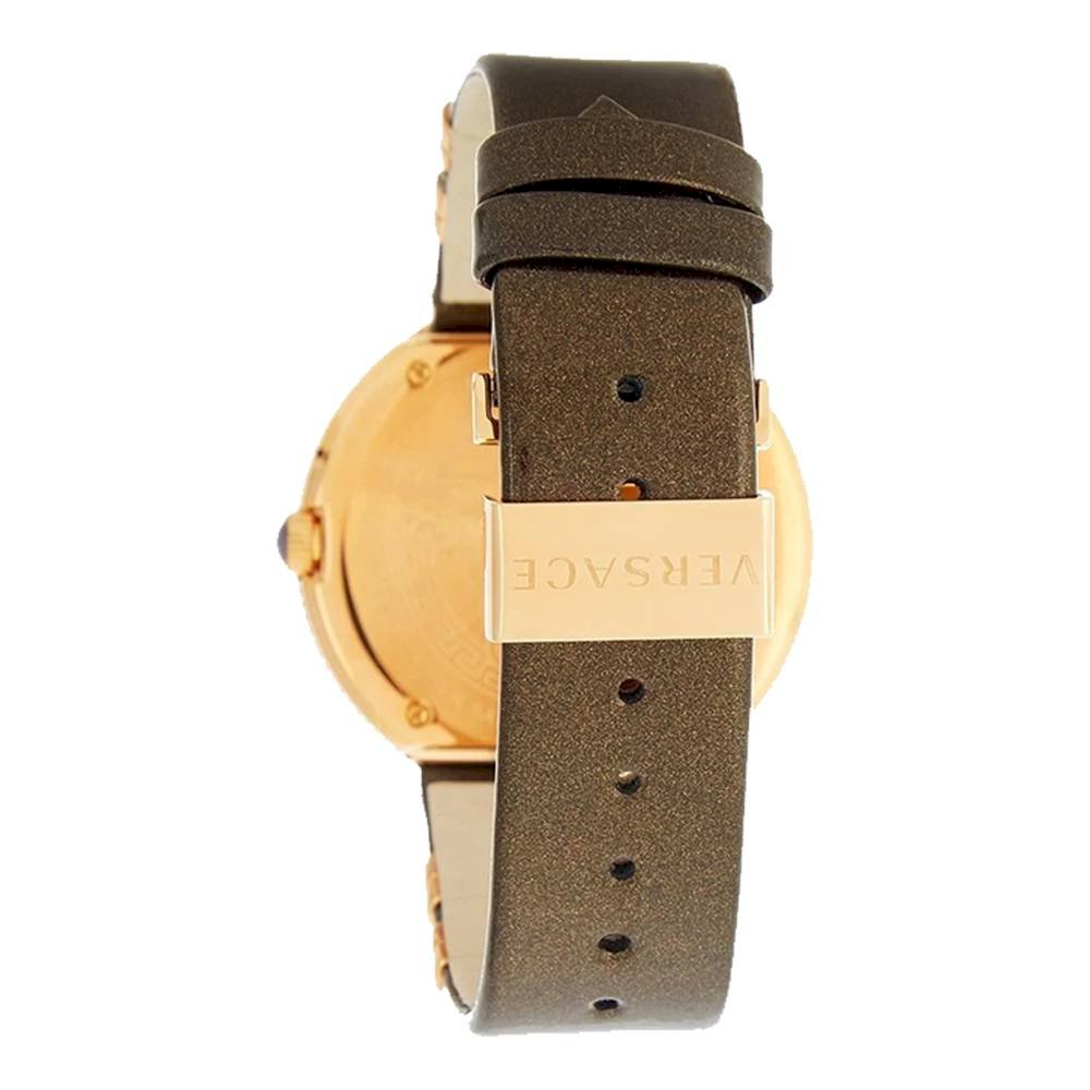  Shop Authentic Versace V Metal Icon Gold Dial Brown Strap Watch for Women - VLC130016 - Luxxuri