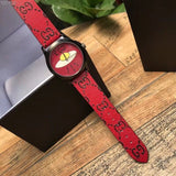  Shop Authentic Gucci G Timeless Ghost Red Dial Red Leather Strap Watch For Men - YA1264023 - Luxxuri