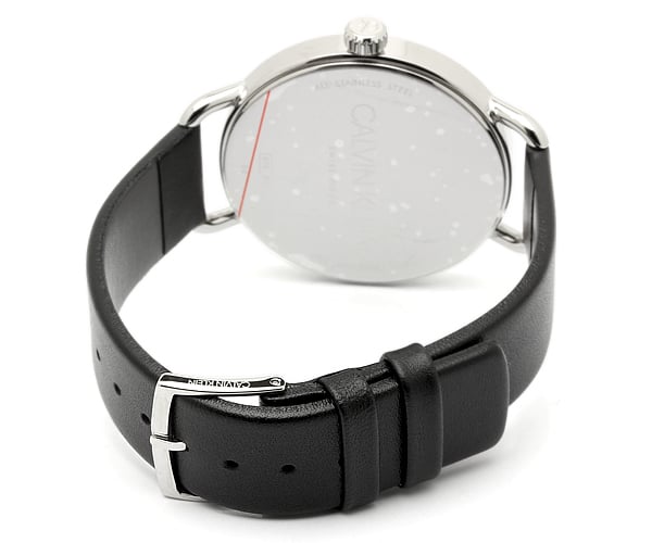  Shop Authentic Calvin Klein Evan Black Dial Black Leather Strap Watch for Men - K7B211CZ - Luxxuri
