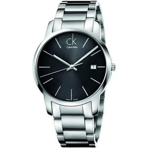  Shop Authentic Calvin Klein City Date Black Dial Silver Steel Strap Watch for Men - K2G2G143 - Luxxuri