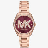  Shop Authentic Michael Kors Janelle Quartz Maroon Dial Rose Gold Steel Strap Watch For Women - MK7382 - Luxxuri