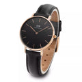  Shop Authentic Daniel Wellington Classic Sheffield Black Dial Black Leather Strap Watch For Women - DW00100139 - Luxxuri
