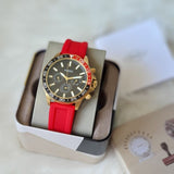  Shop Authentic Fossil Bannon Multifunction Black Dial Red Silicone Strap Watch for Men - BQ2499 - Luxxuri