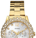  Shop Authentic Guess Dazzler Diamonds Silver Dial Gold Steel Strap Watch for Women - W0335L2 - Luxxuri