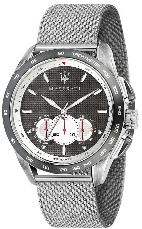  Shop Authentic Maserati Traguardo Chronograph Black Dial Silver Mesh Bracelet Watch For Men - R8873612008 - Luxxuri