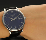  Shop Authentic Tissot T Classic Tradition Blue Dial Black Leather Strap Watch For Men - T063.610.16.047.00 - Luxxuri