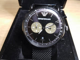 Shop Authentic Emporio Armani Aviator Black Dial Black Mesh Bracelet Watch For Men - AR11142 - Luxxuri