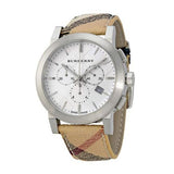  Shop Authentic Burberry The City Nova White Dial Checked Brown Leather Strap Watch for Men - BU9357 - Luxxuri