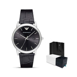  Shop Authentic Emporio Armani Luigi Quartz Black Dial Black Leather Strap Watch For Men - AR2500 - Luxxuri