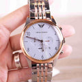 Emporio Armani Beta Chronograph Grey Dial Two Tone Steel Strap Watch For Men - AR1864