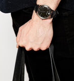  Shop Authentic Emporio Armani Classic Quartz Black Dial Black Leather Strap Watch For Men - AR1865 - Luxxuri