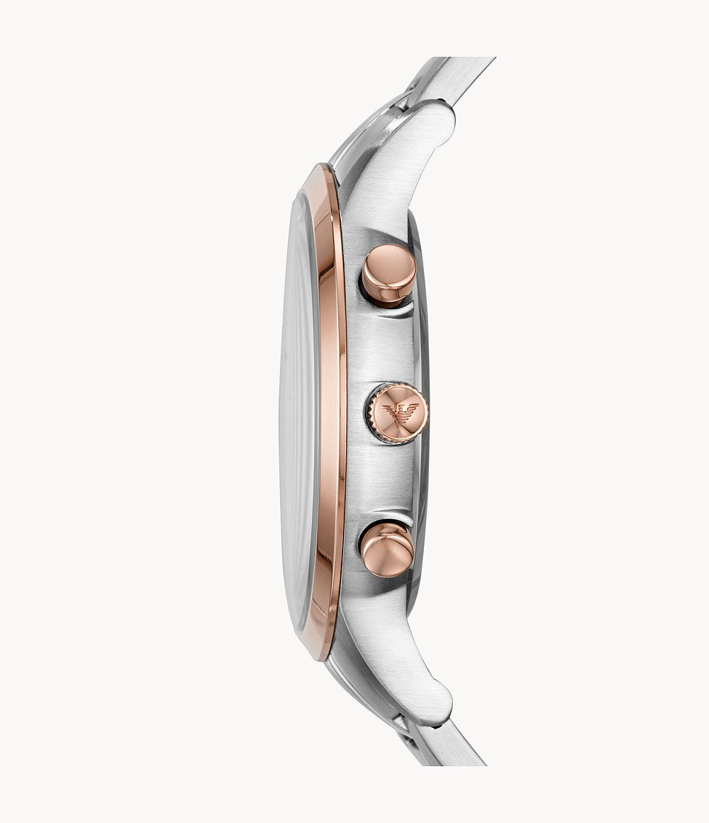  Shop Authentic Emporio Armani Renato Chronograph Blue Dial Two Tone Steel Strap Watch For Men - AR80025 - Luxxuri