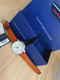  Shop Authentic Tommy Hilfiger Dean Quartz Multifunction White Dial Brown Leather Strap Watch for Men - 1791274 - Luxxuri
