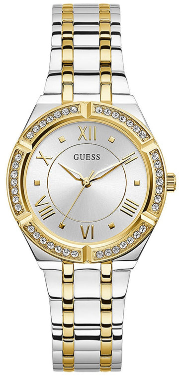  Shop Authentic Guess Cosmo Diamonds Silver Dial Two Tone Steel Strap Watch for Women - GW0033L4 - Luxxuri