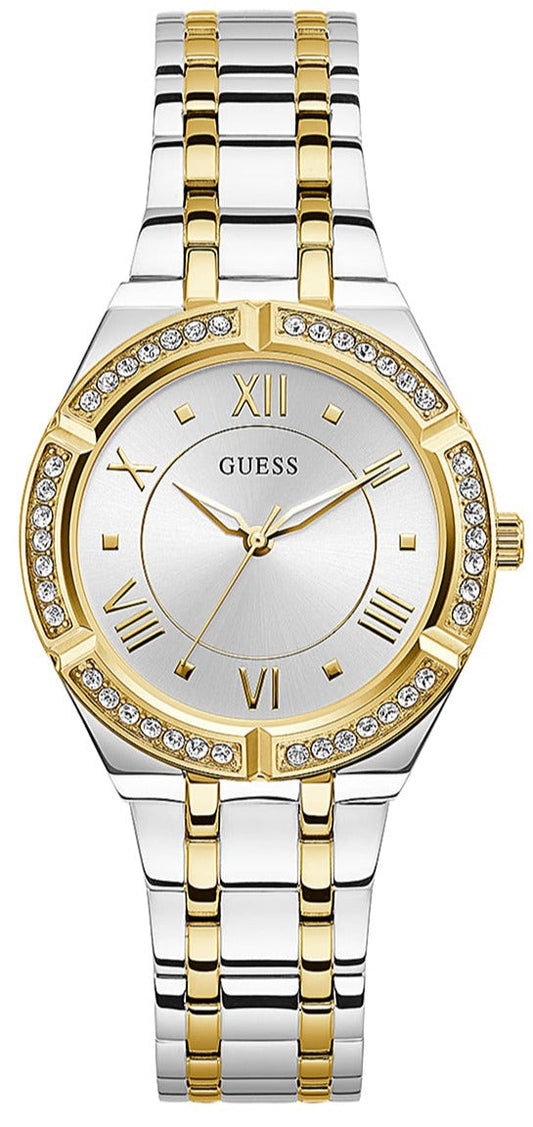  Shop Authentic Guess Cosmo Diamonds Silver Dial Two Tone Steel Strap Watch for Women - GW0033L4 - Luxxuri