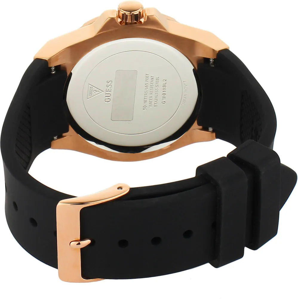  Shop Authentic Guess Venus Diamonds Black Dial Black Rubber Strap Watch for Women - GW0118L2 - Luxxuri