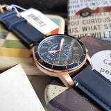  Shop Authentic Fossil Grant Sport Chronograph Blue Dial Blue Leather Strap Watch for Men - FS5237 - Luxxuri