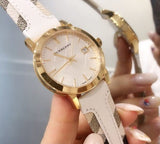  Shop Authentic Burberry The City White Dial White Leather Strap Watch for Women - BU9015 - Luxxuri