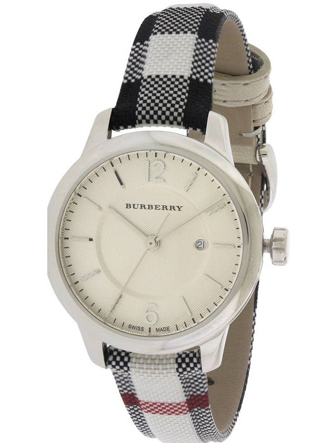  Shop Authentic Burberry Classic Stone Silver Dial Horseberry Black Leather Strap Watch for Women - BU10103 - Luxxuri