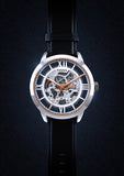  Shop Authentic Fossil Townsman Automatic Skeleton Silver Dial Black Leather Strap Watch for Men - ME3041 - Luxxuri