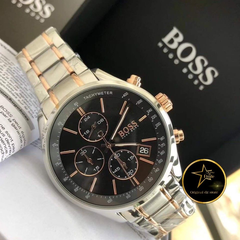  Shop Authentic Hugo Boss Grand Prix Black Dial Two Tone Steel Strap Watch for Men - 1513473 - Luxxuri