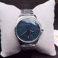  Shop Authentic Gucci G Timeless Blue Dial Silver Steel Strap Watch For Men - YA126316 - Luxxuri