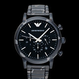  Shop Authentic Emporio Armani Luigi Chronograph Black Dial Black Steep Strap Watch For Men - AR11045 - Luxxuri