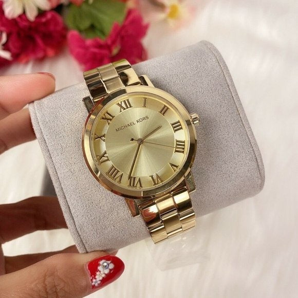  Shop Authentic Michael Kors Norie Gold Dial Gold Steel Strap Watch for Women - MK3560 - Luxxuri