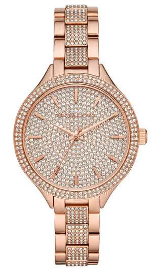  Shop Authentic Michael Kors Crystals Pavé Rose Gold Dial Rose Gold Steel Strap Watch for Women - MK3799 - Luxxuri