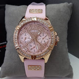  Shop Authentic Guess Frontier Diamonds Rose Gold Dial Pink Rubber Strap Watch For Women - W1160L5 - Luxxuri