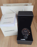  Shop Authentic Emporio Armani Mario Ceramic Chronograph Black Dial Black Steel Strap Watch For Men - AR70002 - Luxxuri
