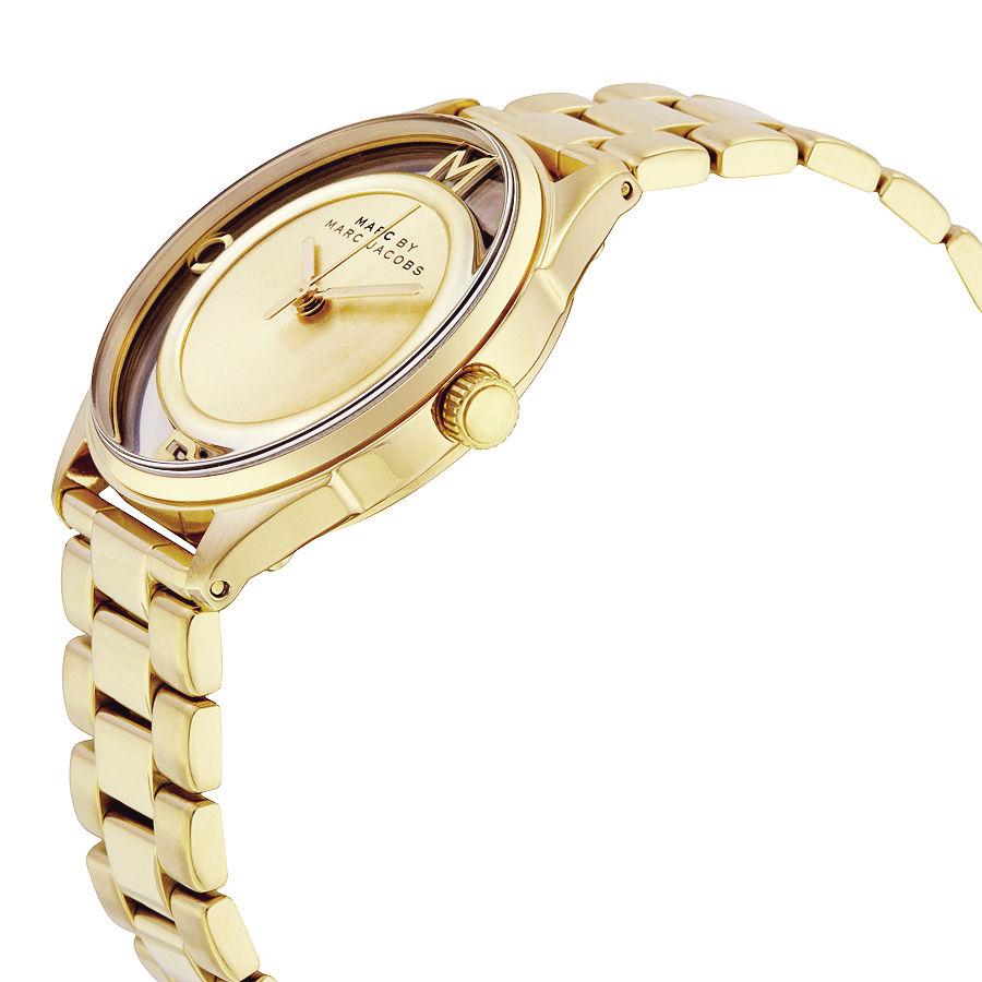 Shop Authentic Marc Jacobs Marc Tether Transparent Gold Dial Gold Steel Strap Watch for Women - MBM3413 - Luxxuri