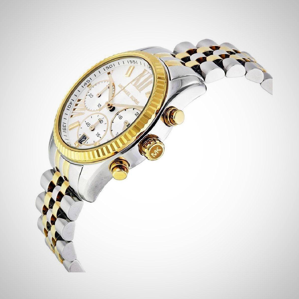  Shop Authentic Michael Kors Lexington Silver Dial Two Tone Steel Strap Watch for Women - MK5955 - Luxxuri