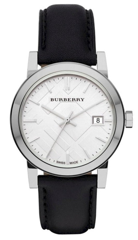  Shop Authentic Burberry The City Silver Dial Black Leather Strap Watch for Women - BU9106 - Luxxuri