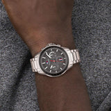  Shop Authentic Tommy Hilfiger Aiden Chronograph Grey Dial Silver Steel Strap Watch For Men - 1791857 - Luxxuri