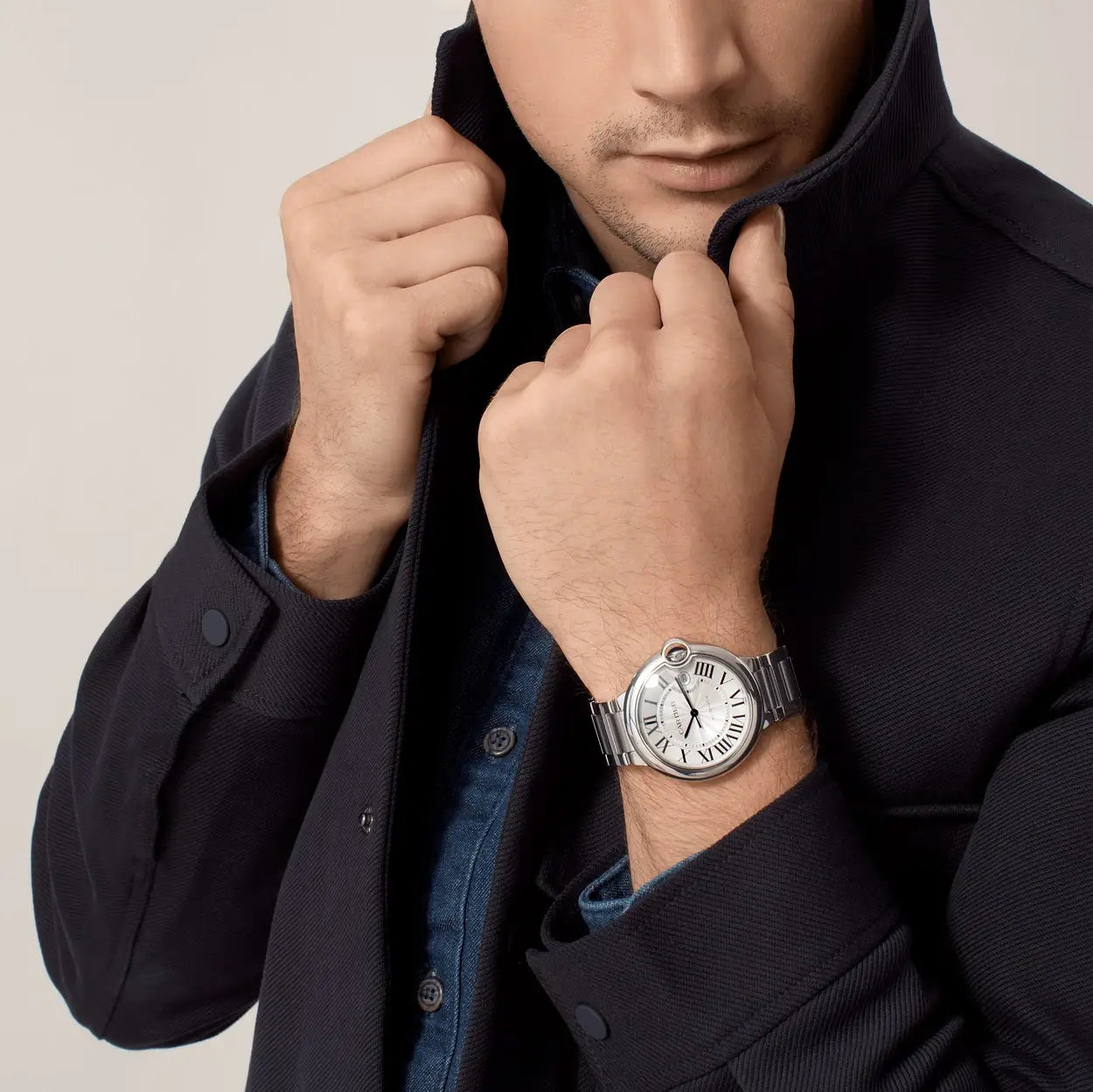  Shop Authentic Cartier Ballon Bleu De Cartier Silver Dial Silver Steel Strap Watch for Men - WSBB0049 - Luxxuri