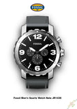  Shop Authentic Fossil Nate Chronograph Black Dial Black Leather Strap Watch for Men - JR1436 - Luxxuri