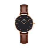 Shop Authentic Daniel Wellington Petite St Mawes Black Dial Brown Leather Strap Watch For Women - DW00100169 - Luxxuri