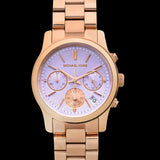  Shop Authentic Michael Kors Runway Chronograph Purple Dial Rose Gold Steel Strap Watch For Women - MK6163 - Luxxuri