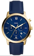  Shop Authentic Fossil Neutra Chronograph Blue Dial Blue Leather Strap Watch for Men - FS5790 - Luxxuri