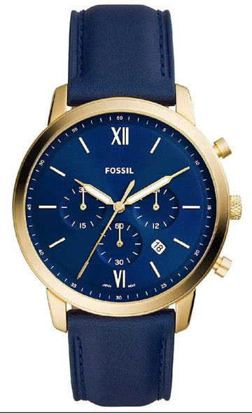  Shop Authentic Fossil Neutra Chronograph Blue Dial Blue Leather Strap Watch for Men - FS5790 - Luxxuri