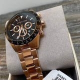  Shop Authentic Michael Kors Layton Chronograph Black Dial Rose Gold Steel Strap Watch For Men - MK8824 - Luxxuri