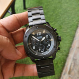  Shop Authentic Fossil Machine Chronograph Black Dial Black Steel Strap Watch for Men - FS4927 - Luxxuri