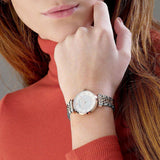  Shop Authentic Emporio Armani Gianni T Bar White Dial Two Tone Steel Strap Watch For Women - AR1926 - Luxxuri