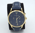  Shop Authentic Emporio Armani Chronograph Midnight Blue Dial Blue Leather Strap Watch For Men - AR1862 - Luxxuri