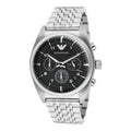  Shop Authentic Emporio Armani Franco Black Dial Silver Steel Strap Watch For Men - AR0373 - Luxxuri
