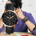  Shop Authentic Fossil Neutra Chronograph Black Dial Black Leather Strap Watch for Men - FS5381 - Luxxuri