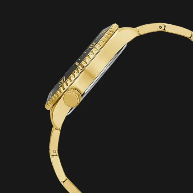  Shop Authentic Guess Axle Multifunction Black Dial Gold Steel Strap Watch For Men - GW0488G2 - Luxxuri