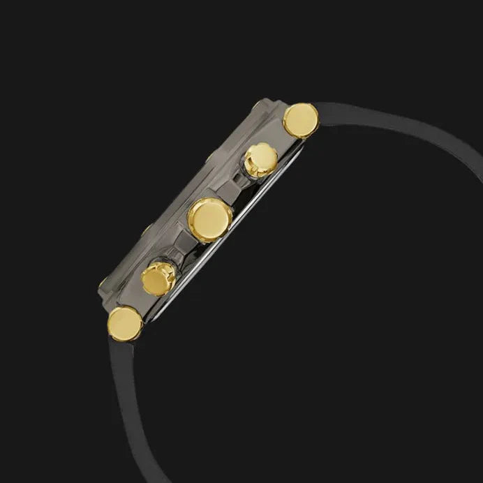 Guess Edge Chronograph Black Dial Black Leather Strap Watch For Men - GW0492G1